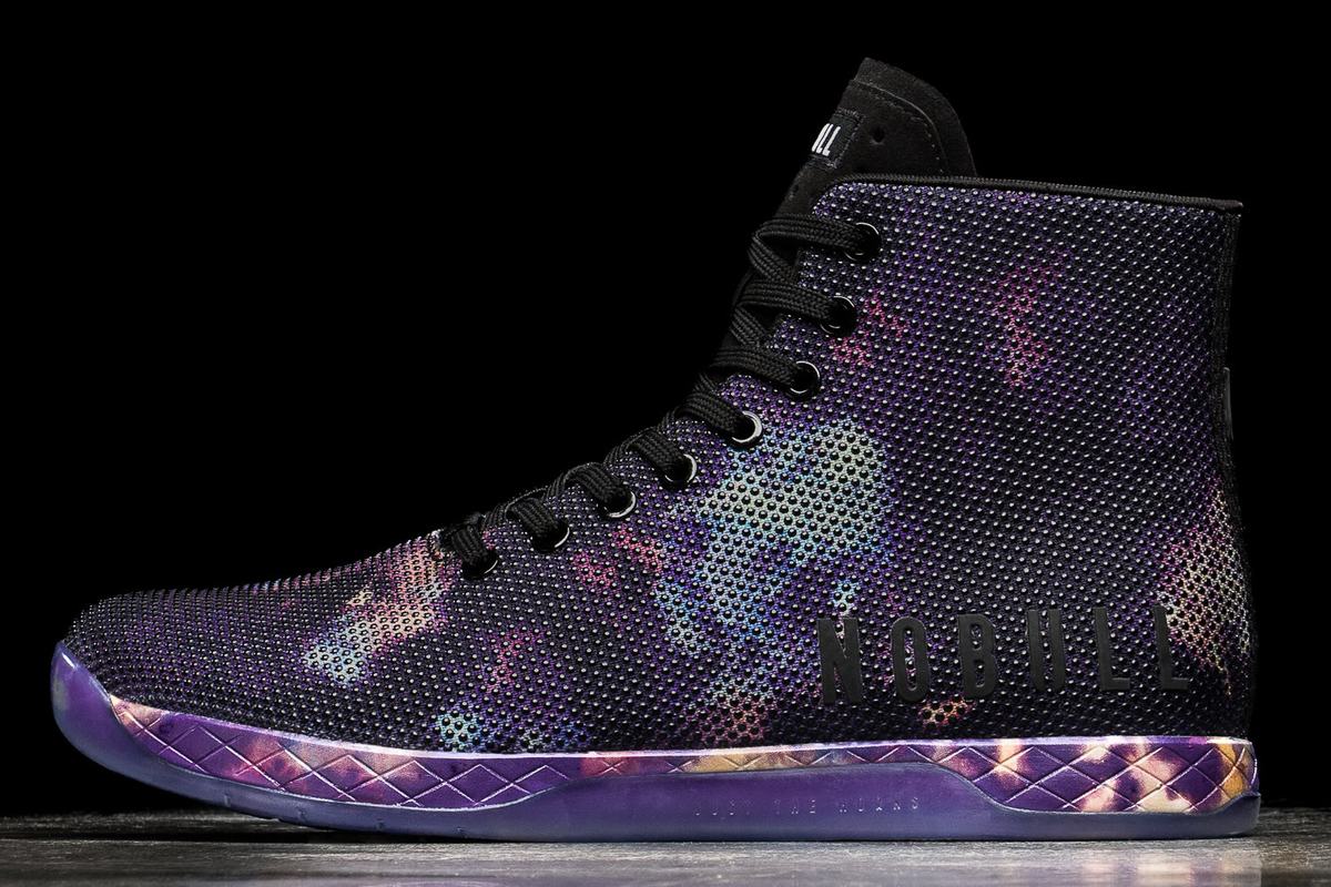 Nobull Superfabric High-Top Tie-Dye Women\'s Trainers Purple Black | Australia (JV9870)